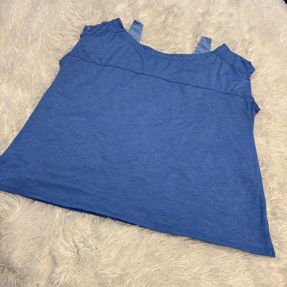 Columbia Women's blue Short Sleeve Cold Shoulder Tunic Top, Athletic Wear XL - Picture 6 of 9